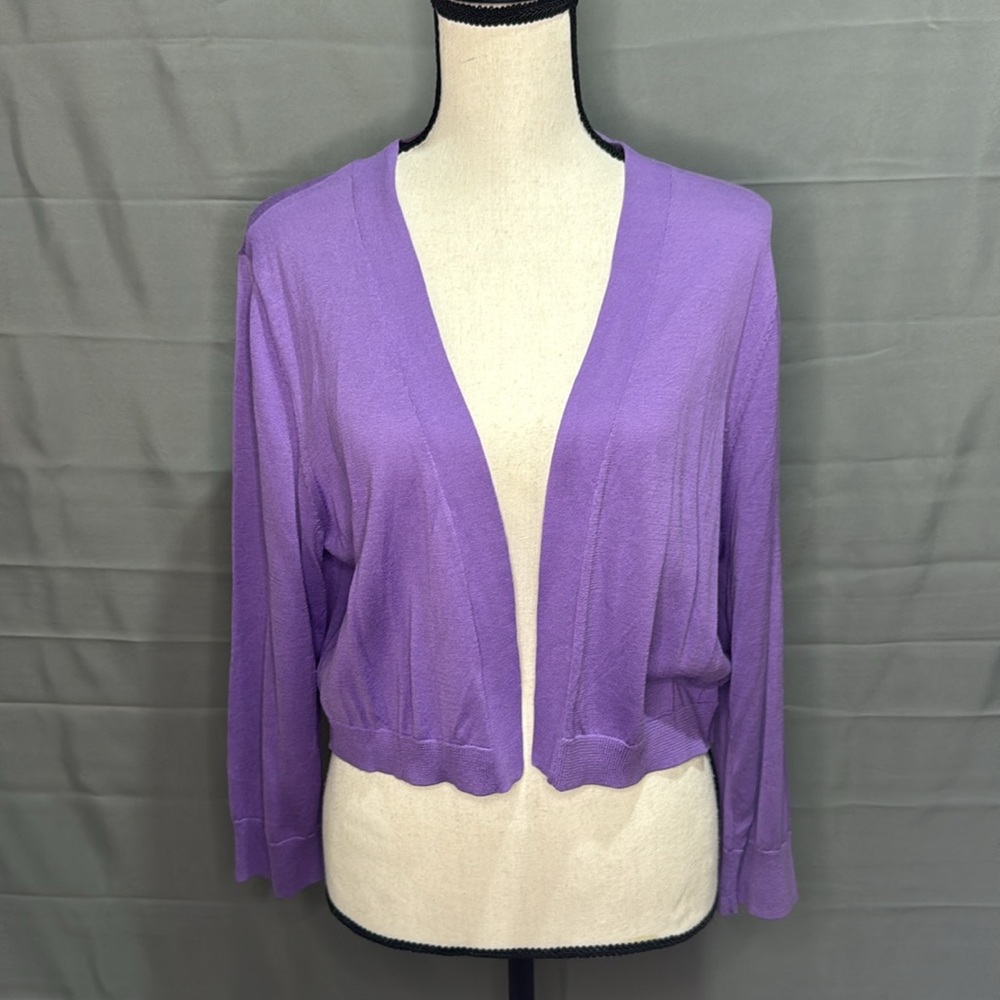 NWT Lavender Talbots Cropped Long Sleeve Cardigan
